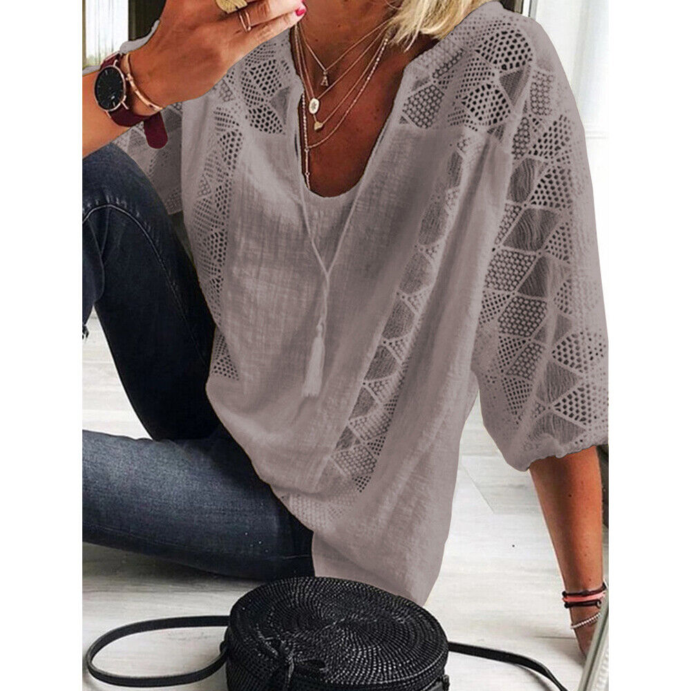 Luvik | Plus Size Tunika Paita 3/4 Hihoilla Naisille