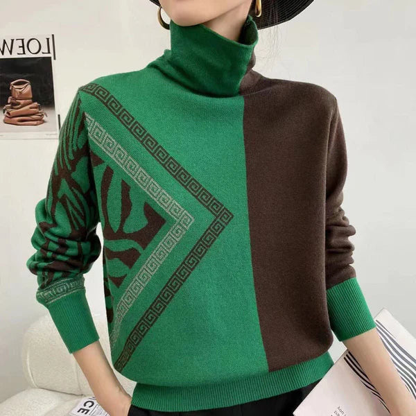 Luvik | Turtleneck Elegante Painettu Neule