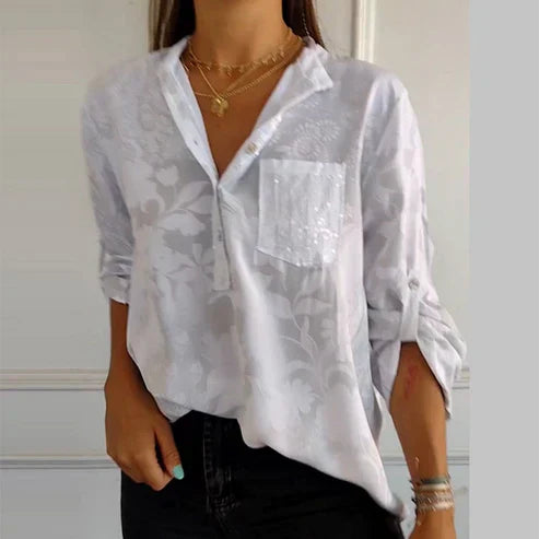 Luvik | Pitkähihainen blouse kukkakuviolla
