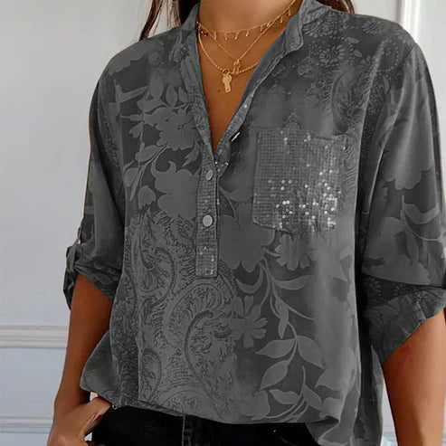 Luvik | Pitkähihainen blouse kukkakuviolla