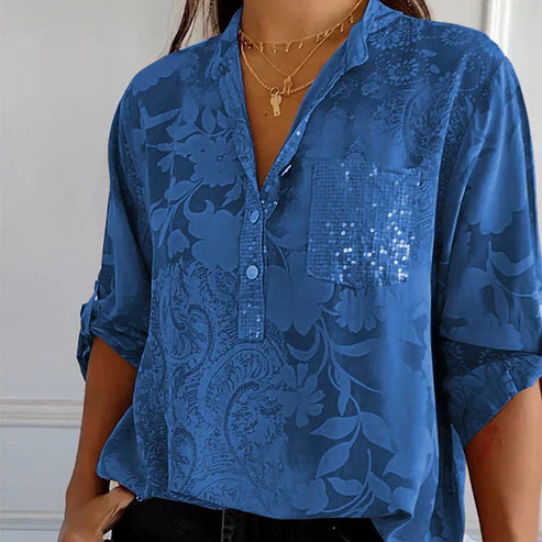 Luvik | Pitkähihainen blouse kukkakuviolla
