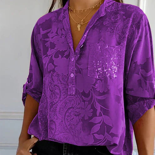 Luvik | Pitkähihainen blouse kukkakuviolla