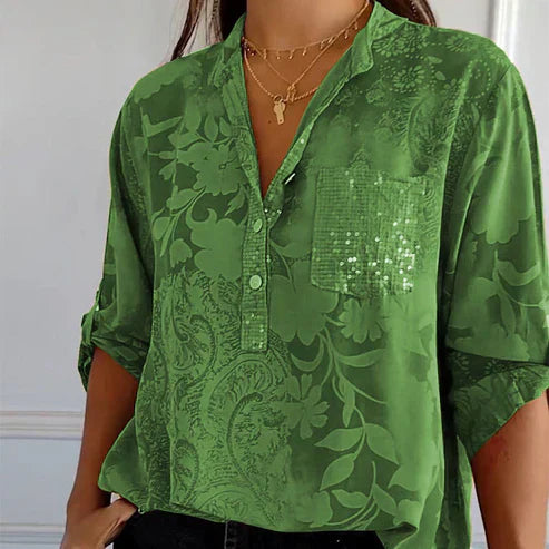 Luvik | Pitkähihainen blouse kukkakuviolla