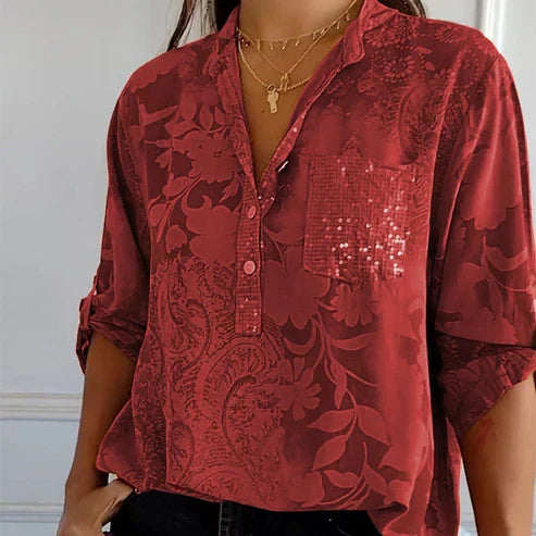 Luvik | Pitkähihainen blouse kukkakuviolla