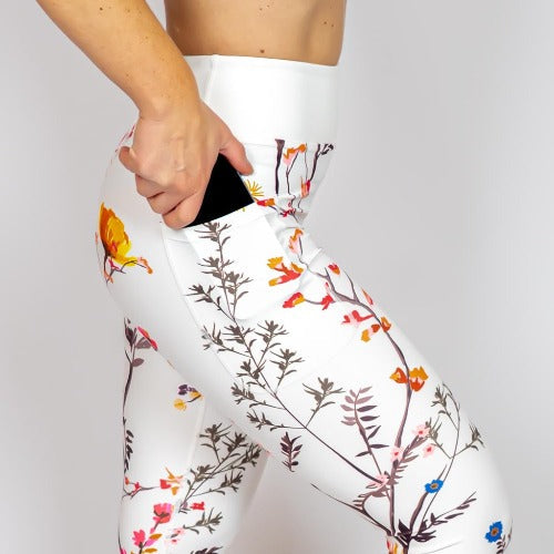 Luvik | Valkoiset Kukalliset Leggingsit