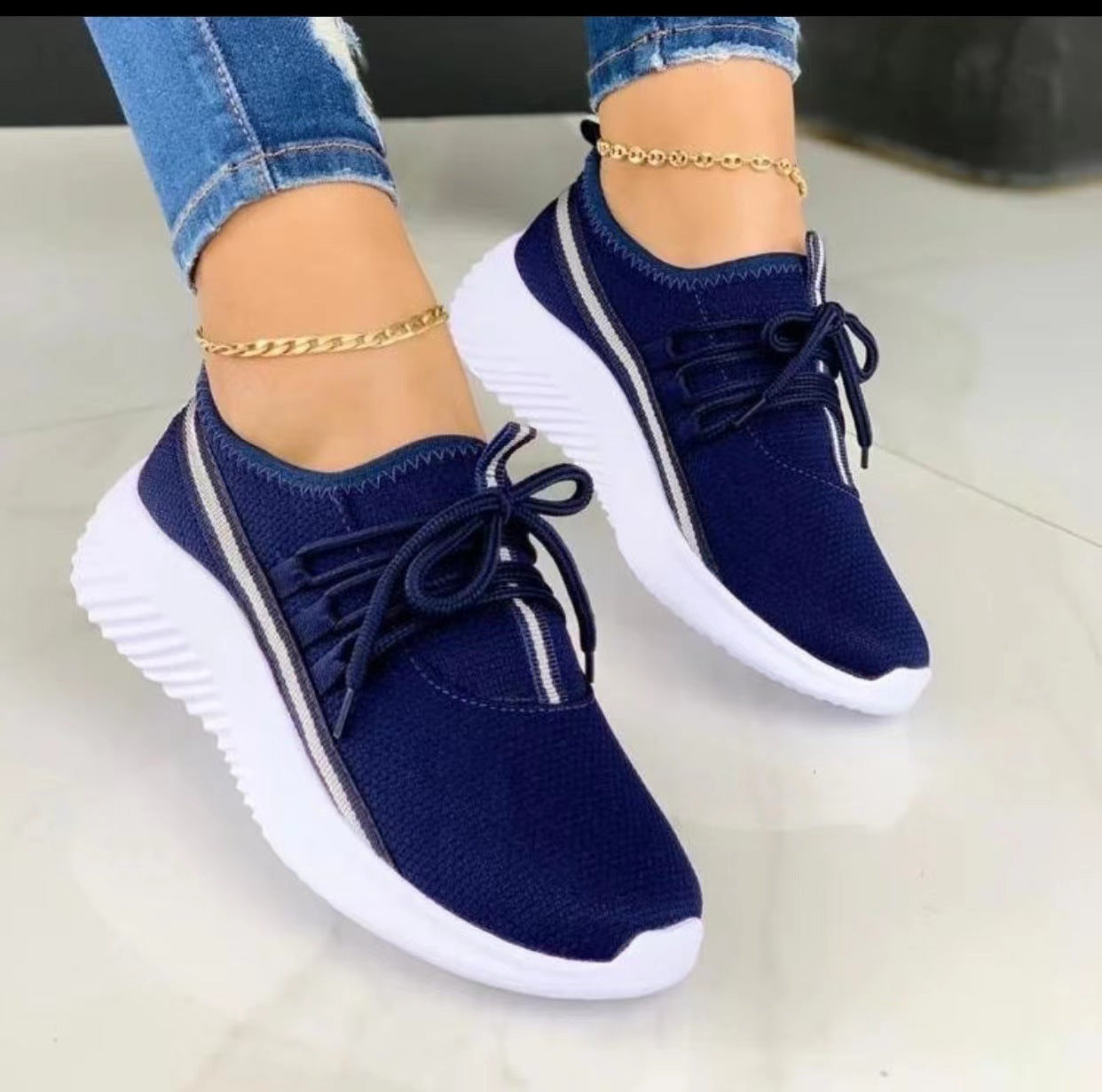 Luvik | Sportliche Streifen Sneaker Für Damen