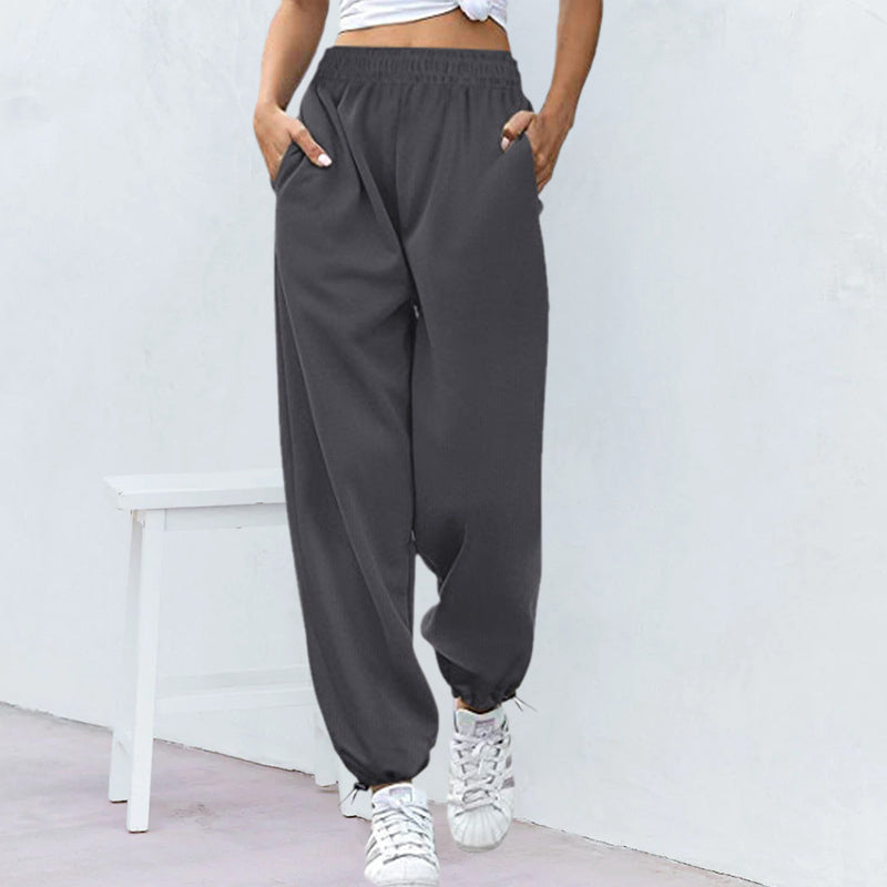 Luvik | women's sports pants with wide legs and drawstring