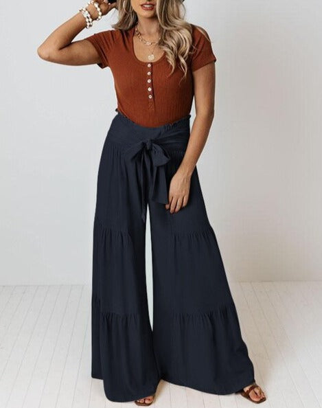 Luvik | Pleated pants with elastic waistband