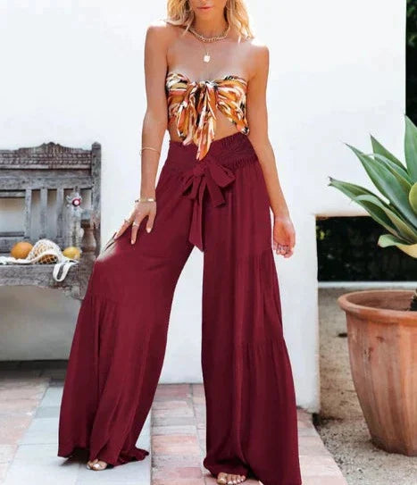 Luvik | Pleated pants with elastic waistband