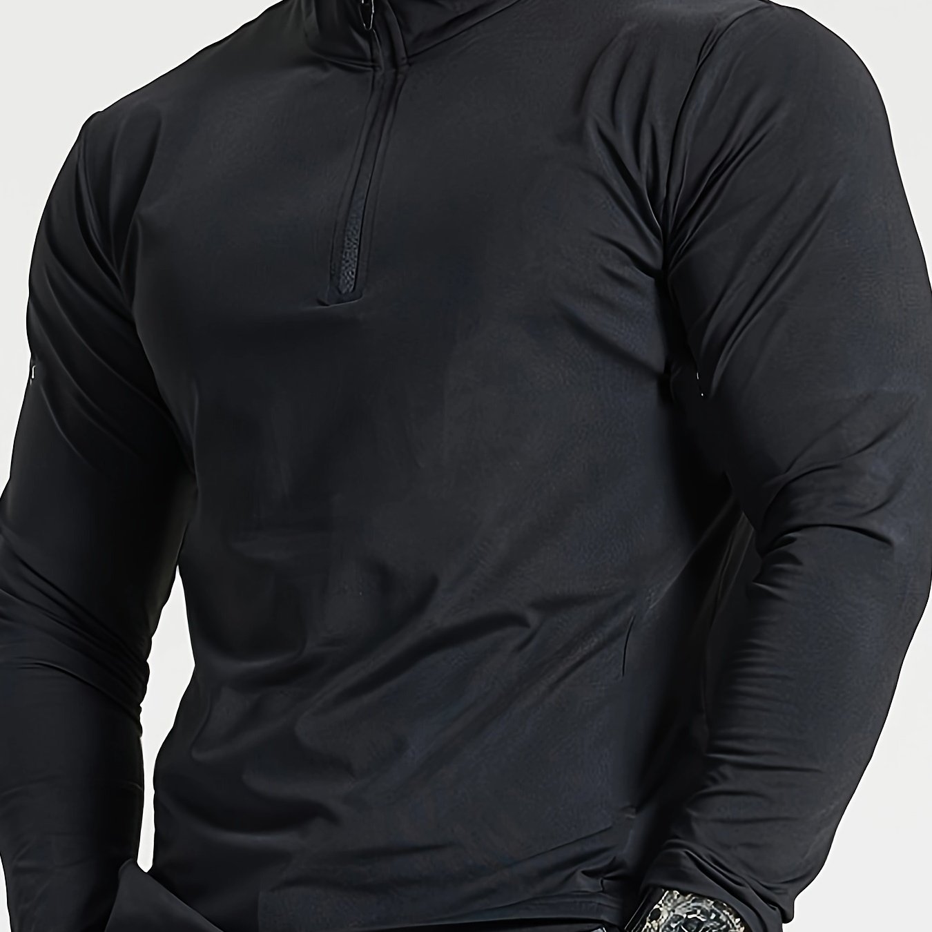 Luvik | Slim Fit Henley Shirt jossa on puolivetoketju ja seisova kaulus