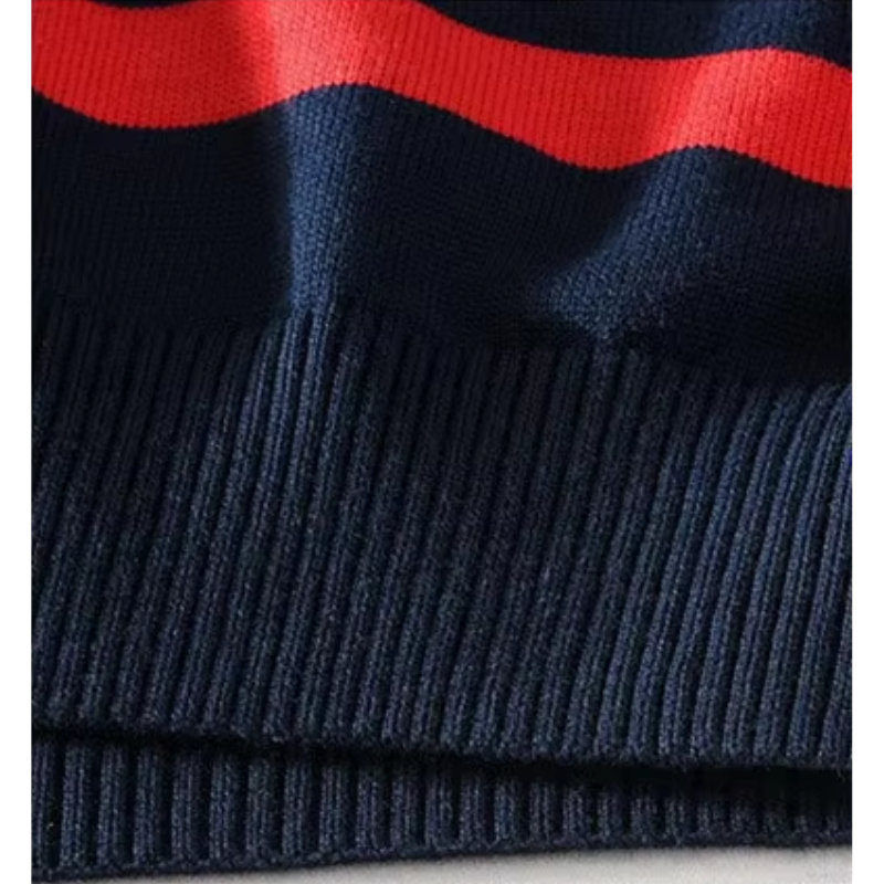 Luvik | Gestreifter Herren-Pullover mit halbem Reißverschluss