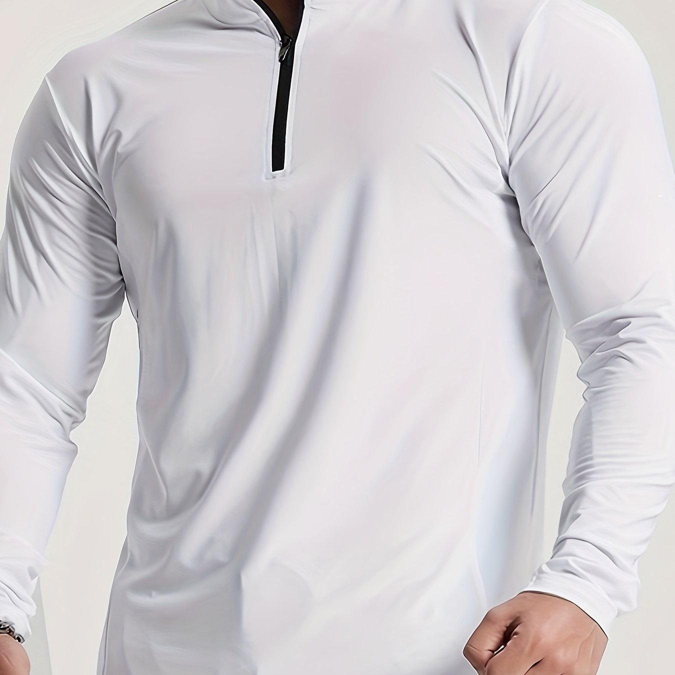 Luvik | Slim Fit Henley Shirt jossa on puolivetoketju ja seisova kaulus