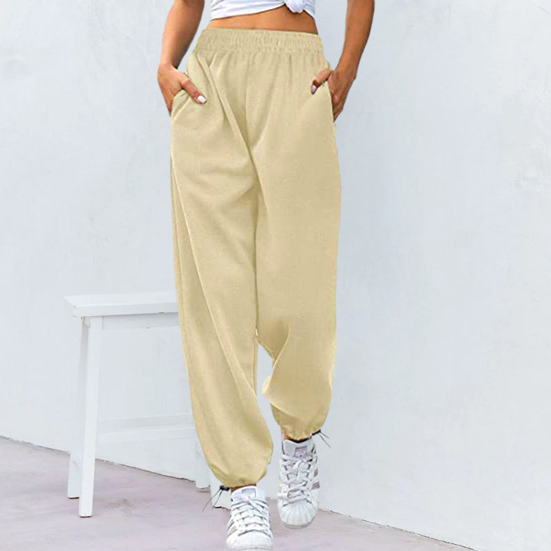 Luvik | women's sports pants with wide legs and drawstring