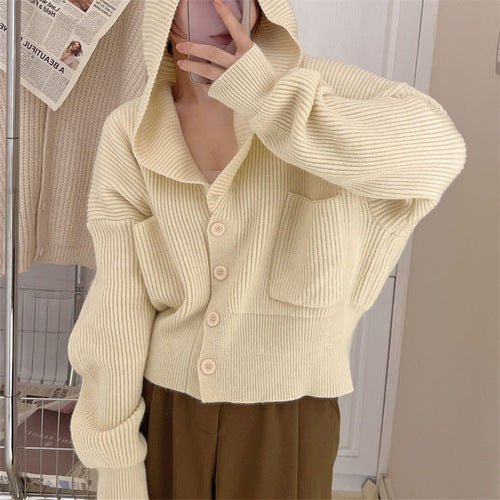 Luvik | Retro Korean Style Loose Rhombus Pattern Thickened Student Sweater Coat