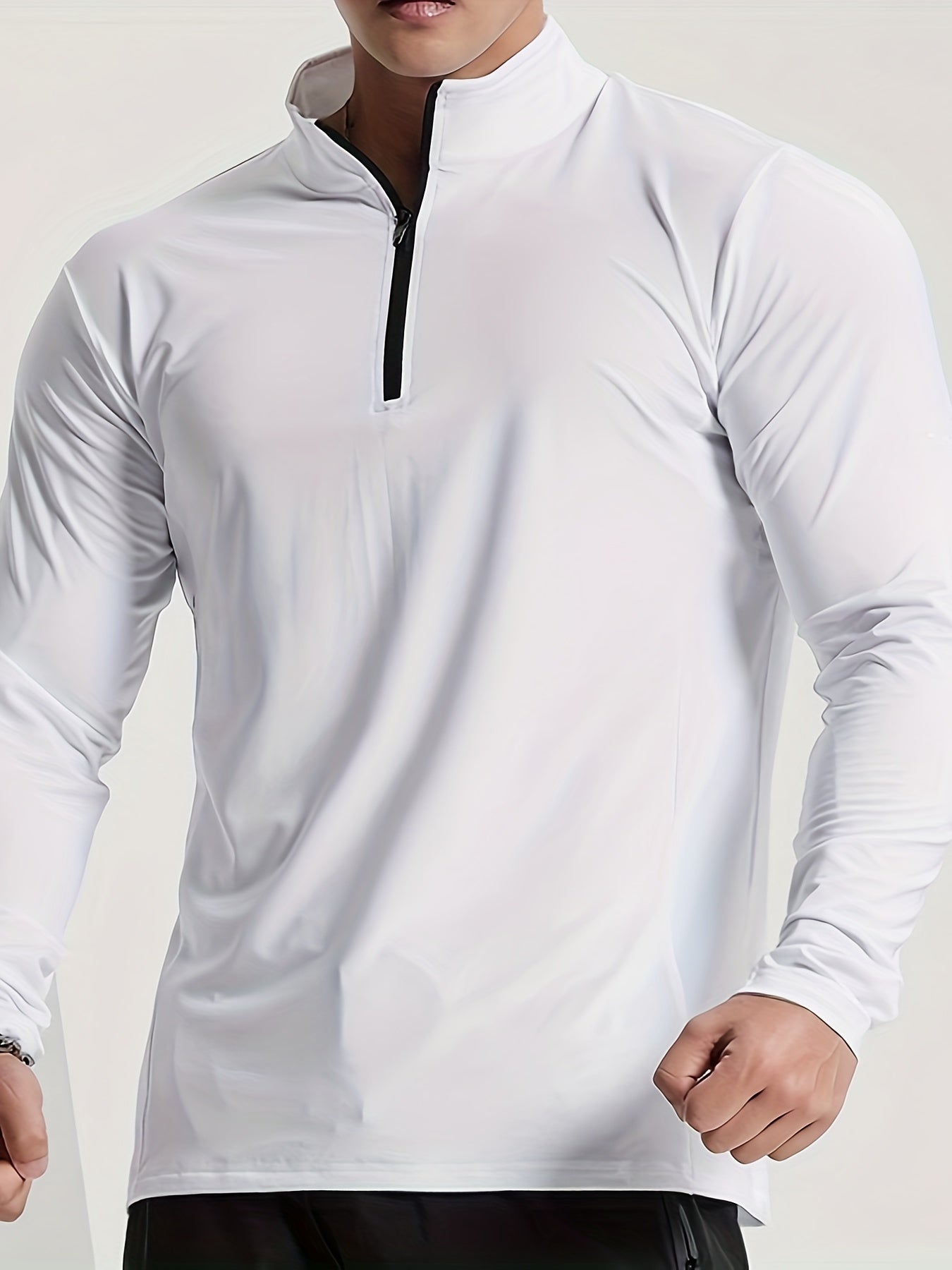 Luvik | Slim Fit Henley Shirt jossa on puolivetoketju ja seisova kaulus