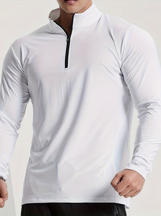 Luvik | Slim Fit Henley Shirt jossa on puolivetoketju ja seisova kaulus