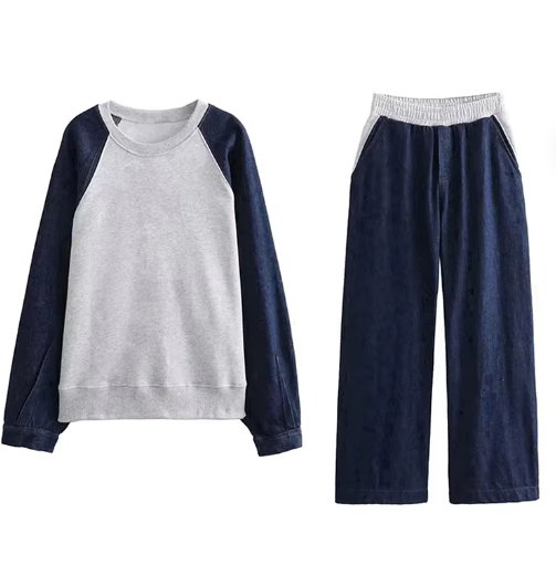 Luvik | Naisten housut Set Denim Rikkoutumisia