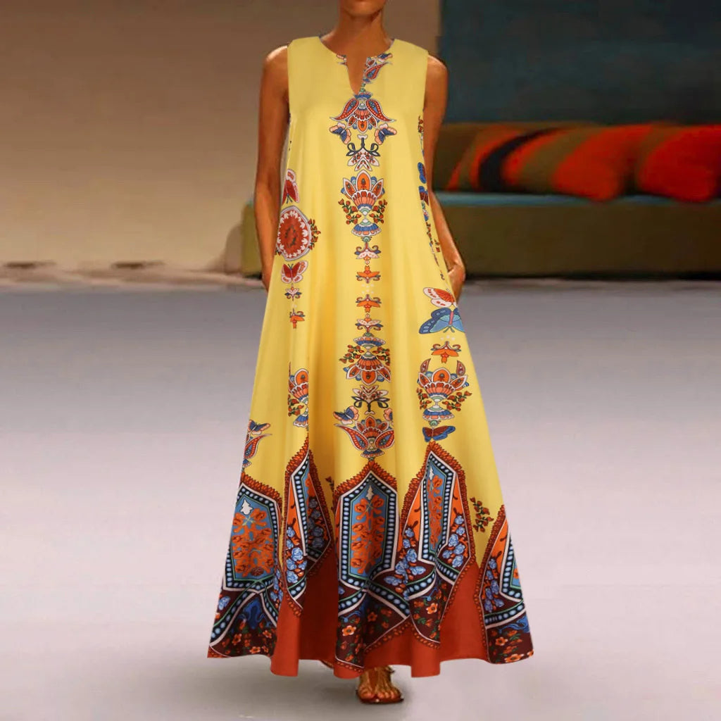 Luvik | Maxi-summer dress with floral pattern for plus size