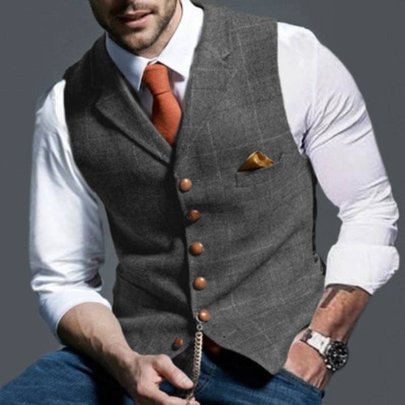 Luvik | Elegant light checkered vest