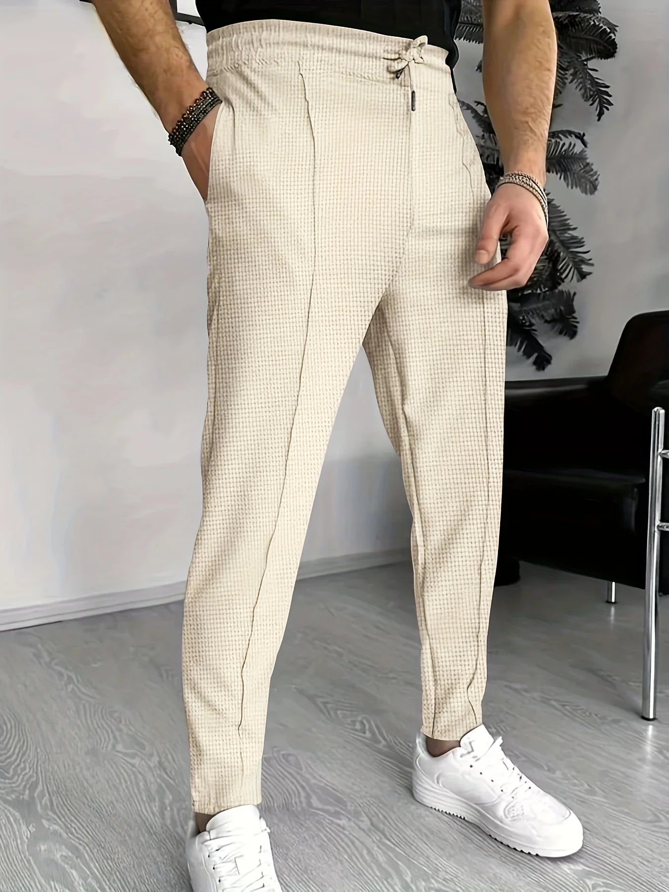 Luvik | Elegantti Slim-housut ruutukuvioilla miehille
