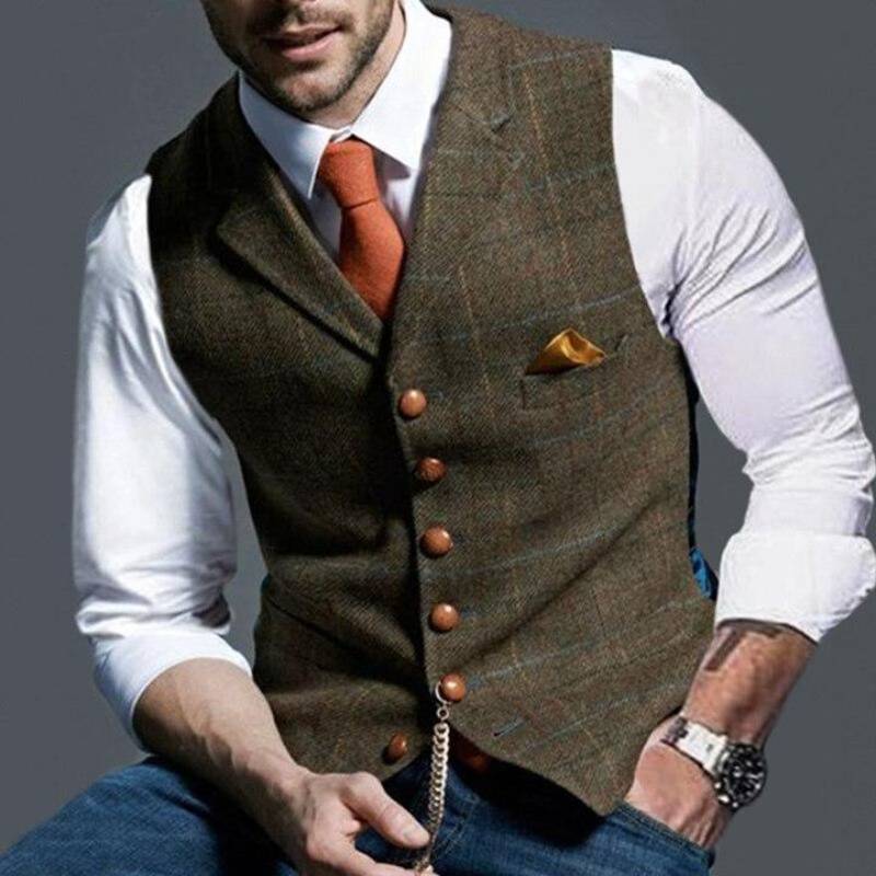 Luvik | Elegant light checkered vest