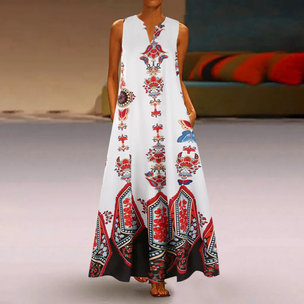 Luvik | Maxi-summer dress with floral pattern for plus size