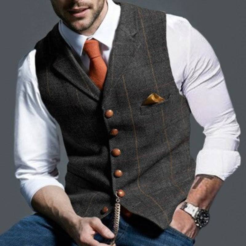 Luvik | Elegant light checkered vest