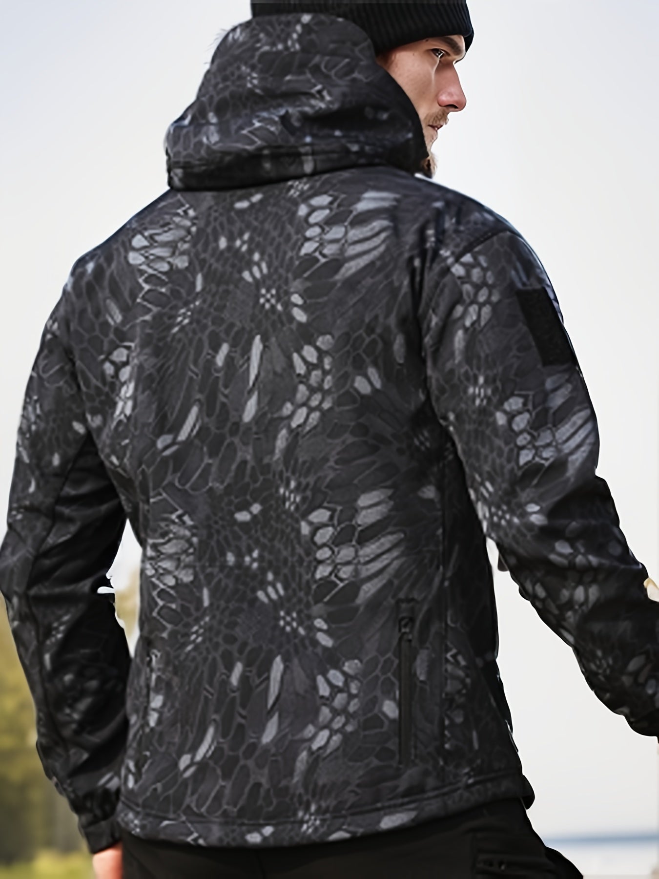 Luvik | Vedenpitävä Miesten Takki Camouflage Kuviolla