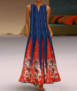 Luvik | Maxi-summer dress with floral pattern for plus size