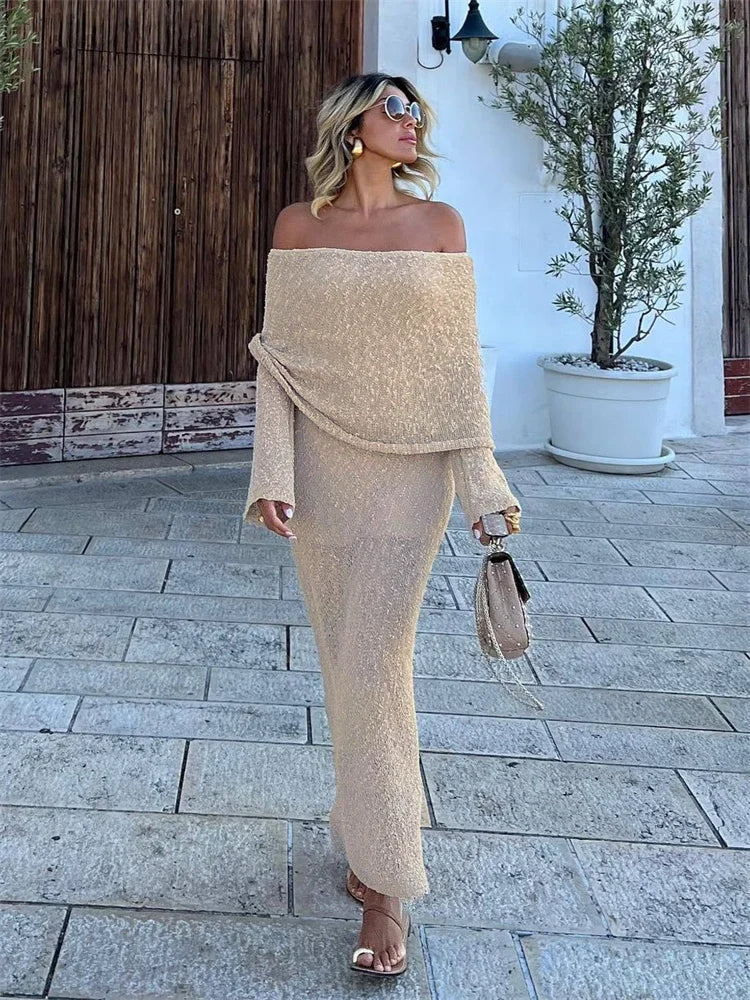 Luvik | Off Shoulder Neule Maksimekko