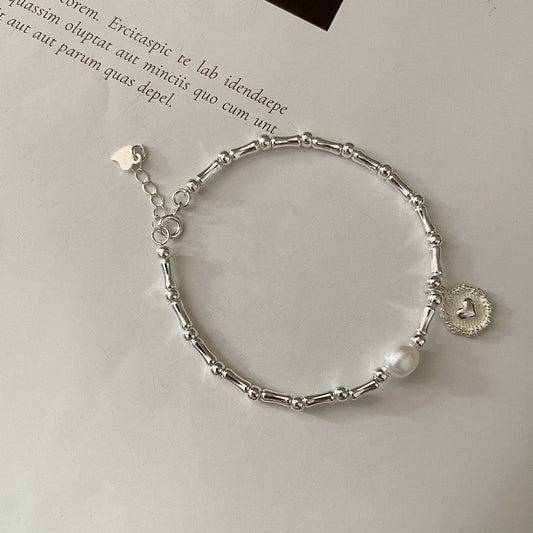 Luvik | Sterling Silver Bambus Helmiknotti Rannekoru