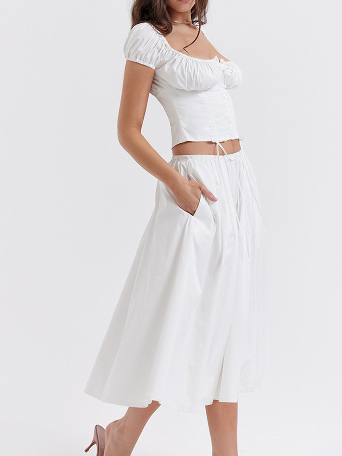 Luvik | Cowgirl Aesthetics Puoliksi läpinäkyvä Vetoketju Maxi Hame