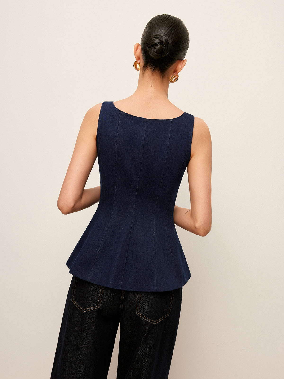 Luvik | Vetoketjufrontti Farkk Peplum Toppi