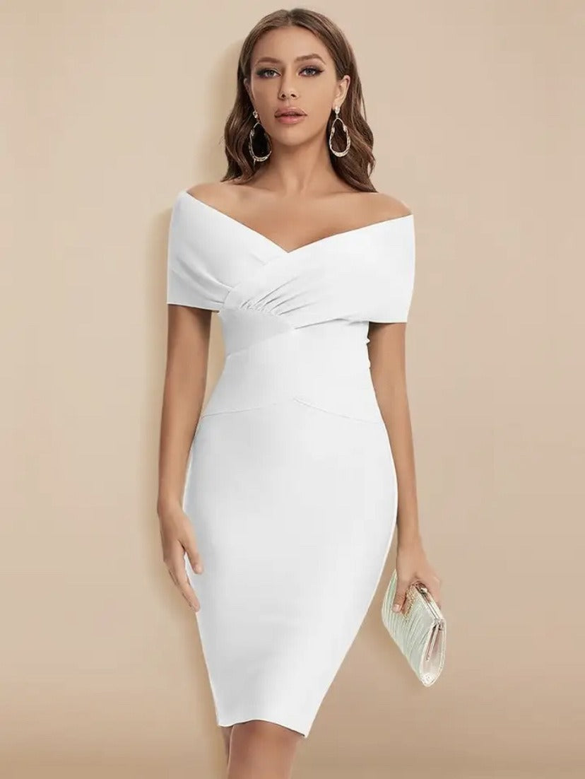 Luvik | Bandage Dress Seksikäs Olkapäältä Auki