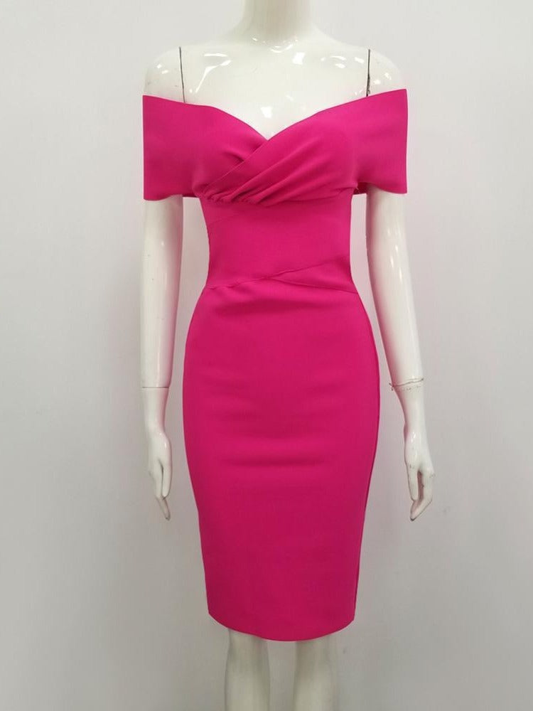 Luvik | Bandage Dress Seksikäs Olkapäältä Auki