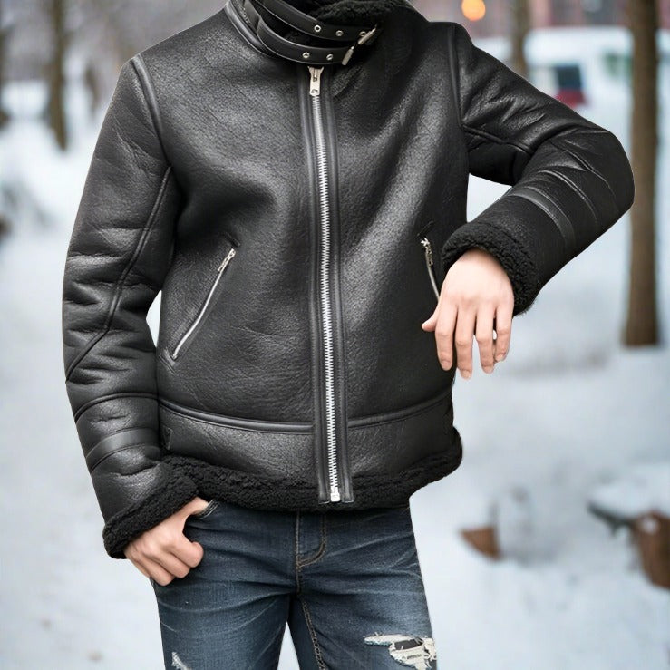 Luvik | Dicke, Gefütterte Lederjacke