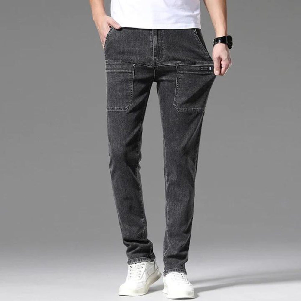 Luvik | Slim Fit Jeans Stretch Denim Kooniset Jalat Nappisulku Vapaa-aikavaatteet