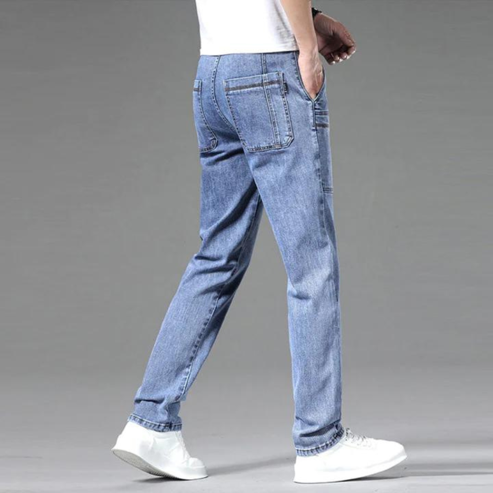 Luvik | Slim Fit Jeans Stretch Denim Kooniset Jalat Nappisulku Vapaa-aikavaatteet