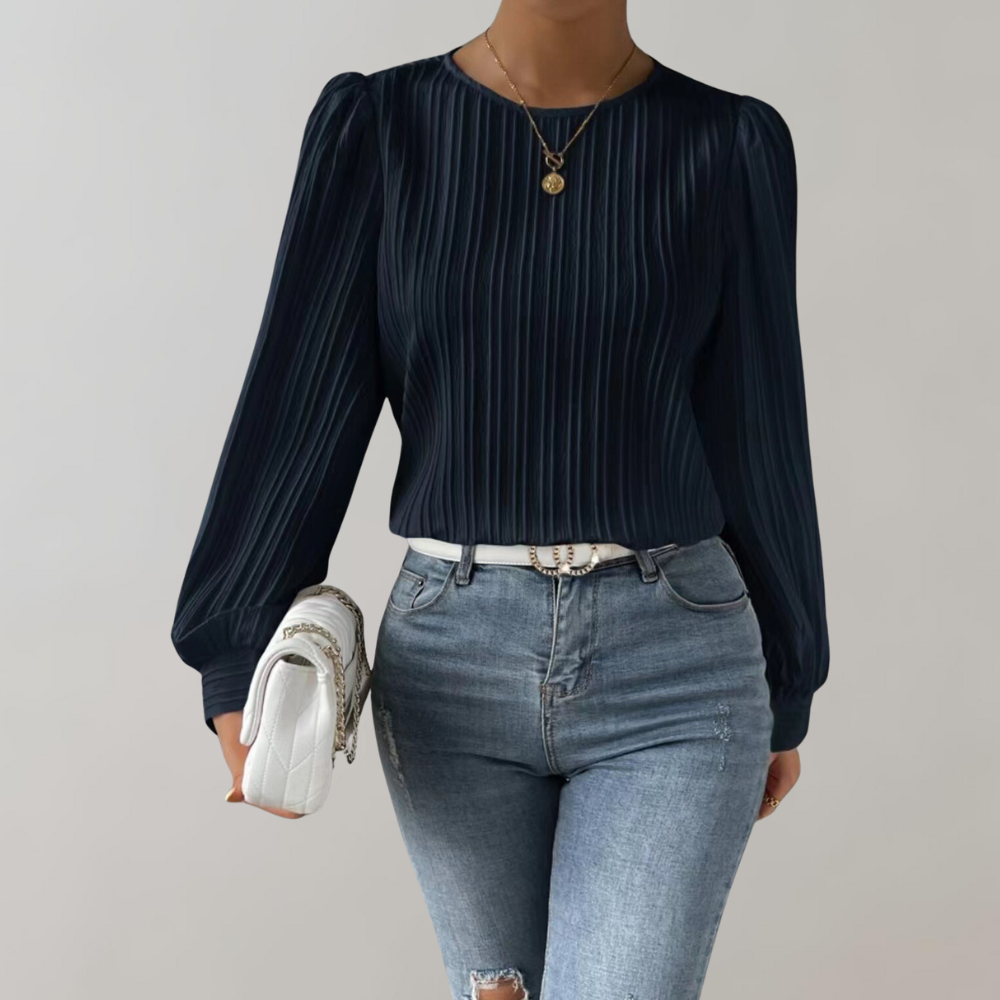 Luvik | Shirt Surreal shape Long puff sleeves Body-hugging fit Lightweight elegant clothing