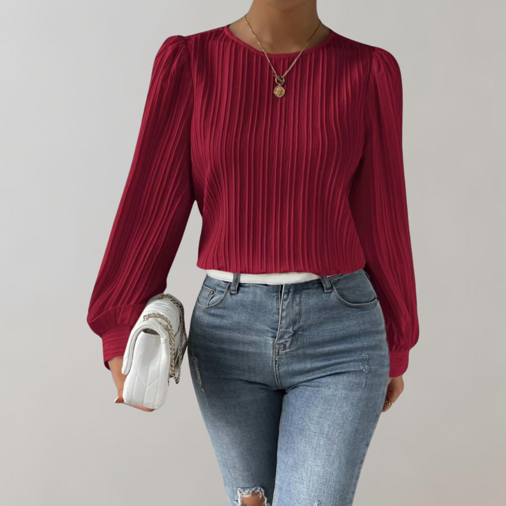 Luvik | Shirt Surreal shape Long puff sleeves Body-hugging fit Lightweight elegant clothing