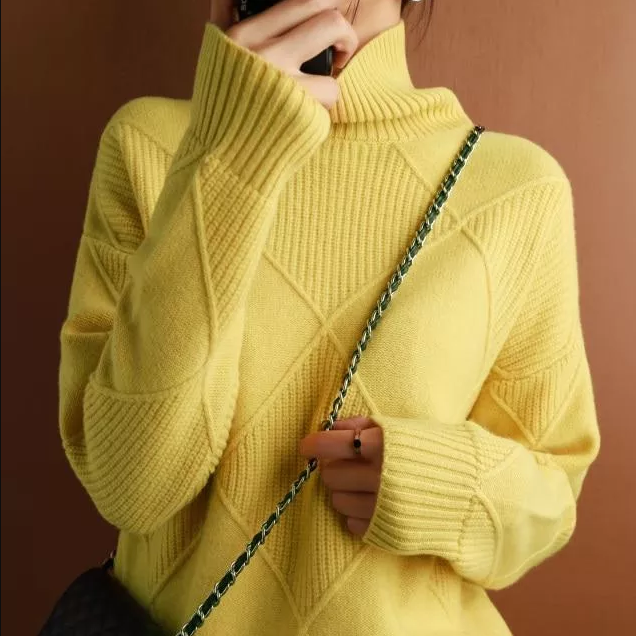 Luvik | Lose Rollkragenpullover Strickjacke