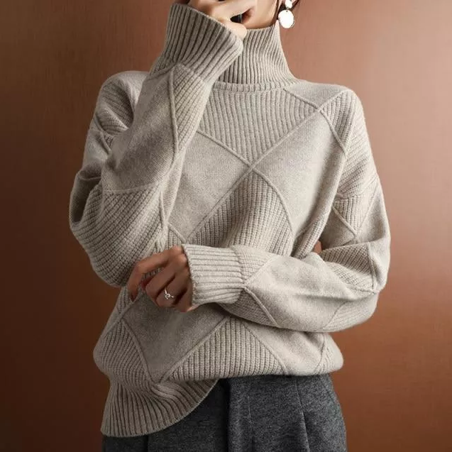 Luvik | Lose Rollkragenpullover Strickjacke
