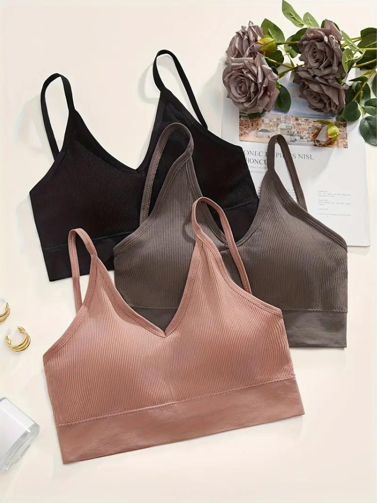 Luvik | Bh Set 3 Osainen Ribattu Langaton Bralette Set