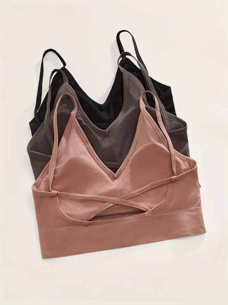 Luvik | Bh Set 3 Osainen Ribattu Langaton Bralette Set