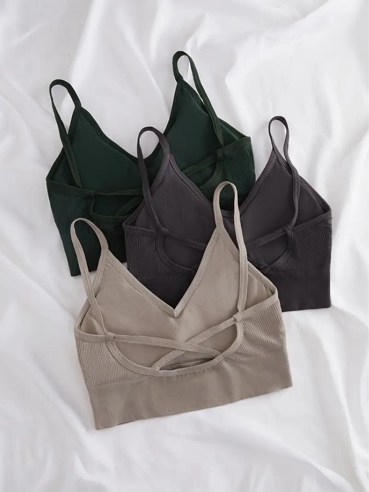 Luvik | Bh Set 3 Osainen Ribattu Langaton Bralette Set