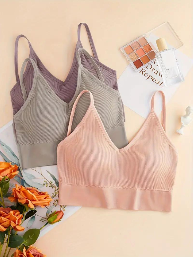 Luvik | Bh Set 3 Osainen Ribattu Langaton Bralette Set