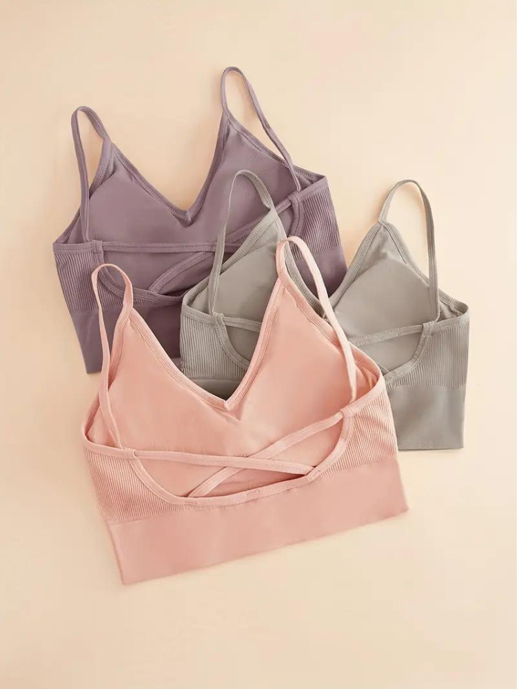 Luvik | Bh Set 3 Osainen Ribattu Langaton Bralette Set