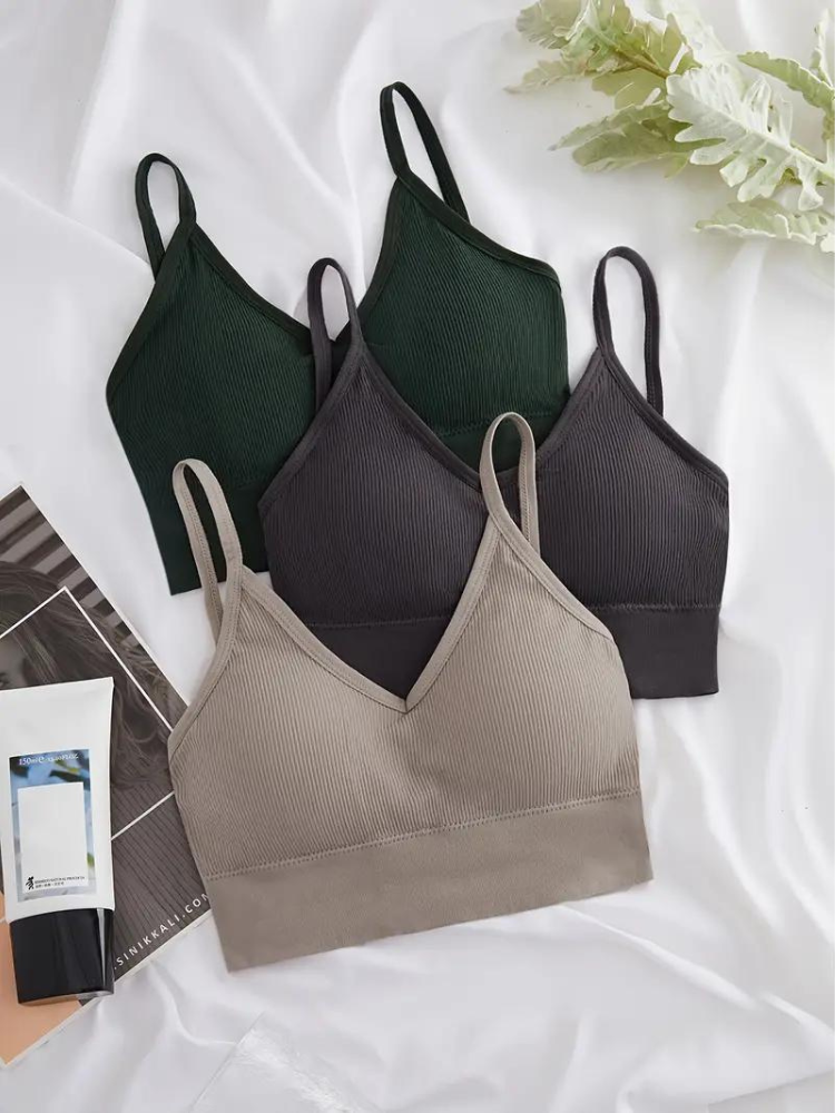 Luvik | Bh Set 3 Osainen Ribattu Langaton Bralette Set