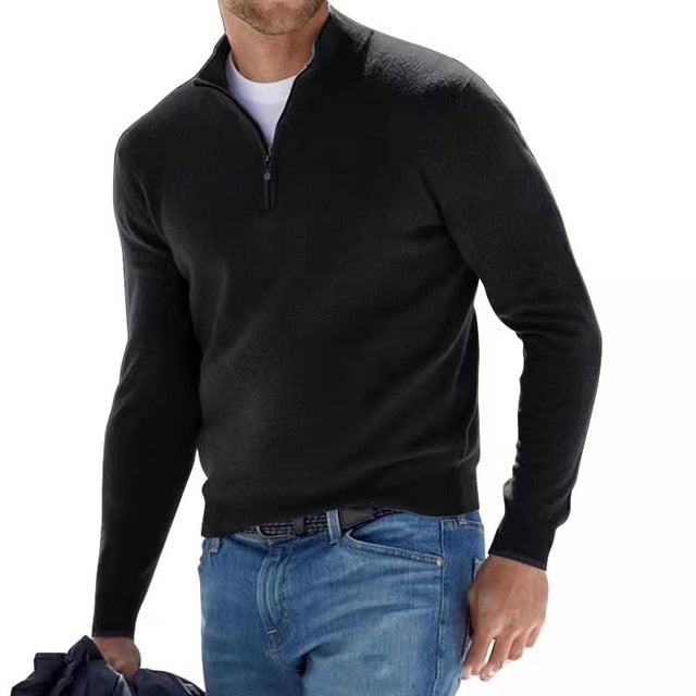 Luvik | Herrenpullover Mit Halbem Reißverschluss