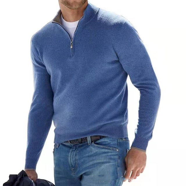 Luvik | Herrenpullover Mit Halbem Reißverschluss